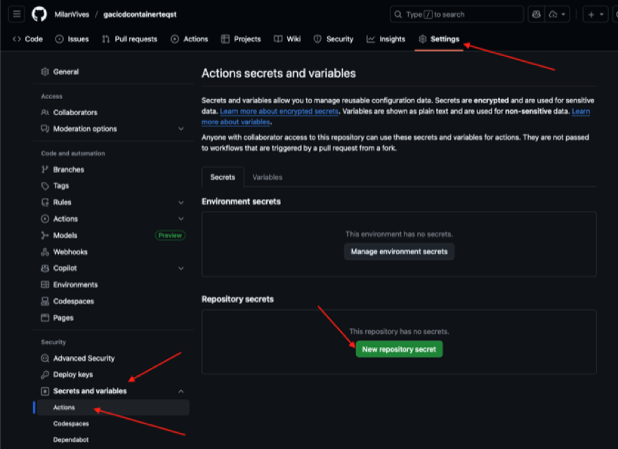 Repository Secret